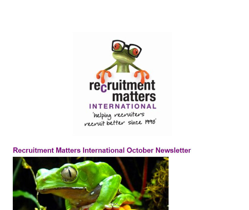 Recruitment Matters International Newsletter: October 2021