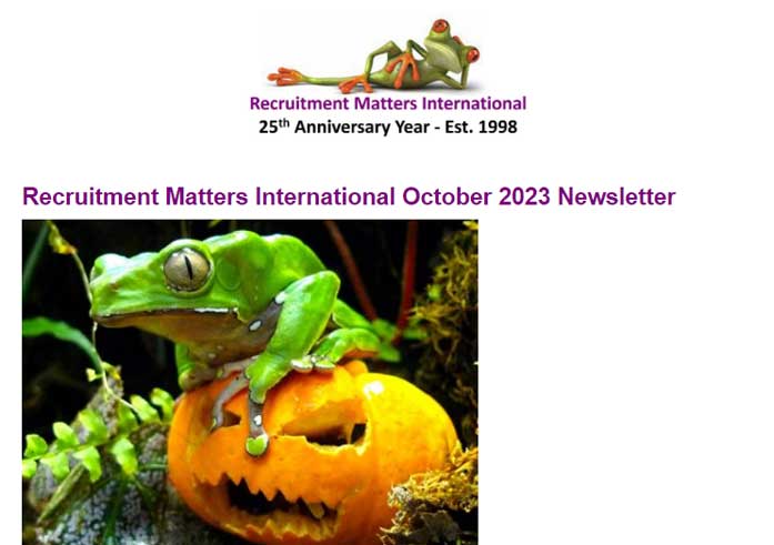 Recruitment Matters International Newsletter: October 2023